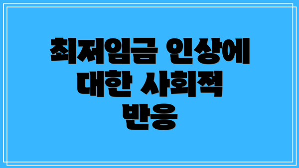 최저임금 인상에 대한 사회적 반응