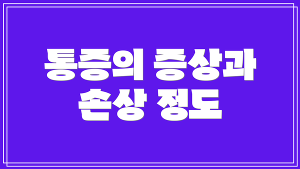 통증의 증상과 손상 정도