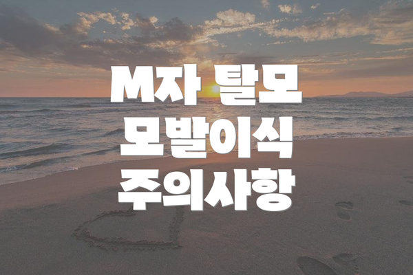 M자 탈모 모발이식 주의사항